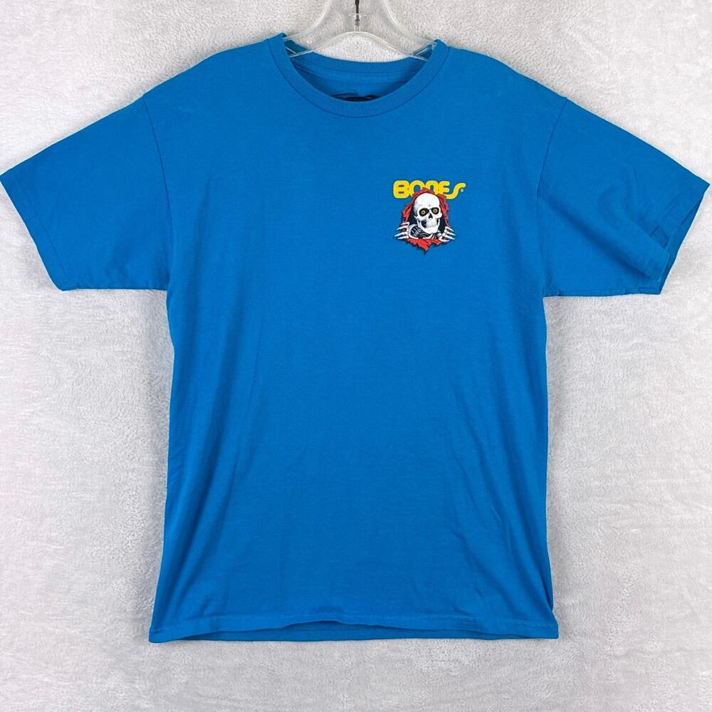 Powell Peralta Bones Ripper Skull Tshirt Mens M Blue Skate SoCal Grunge Y2K 80s